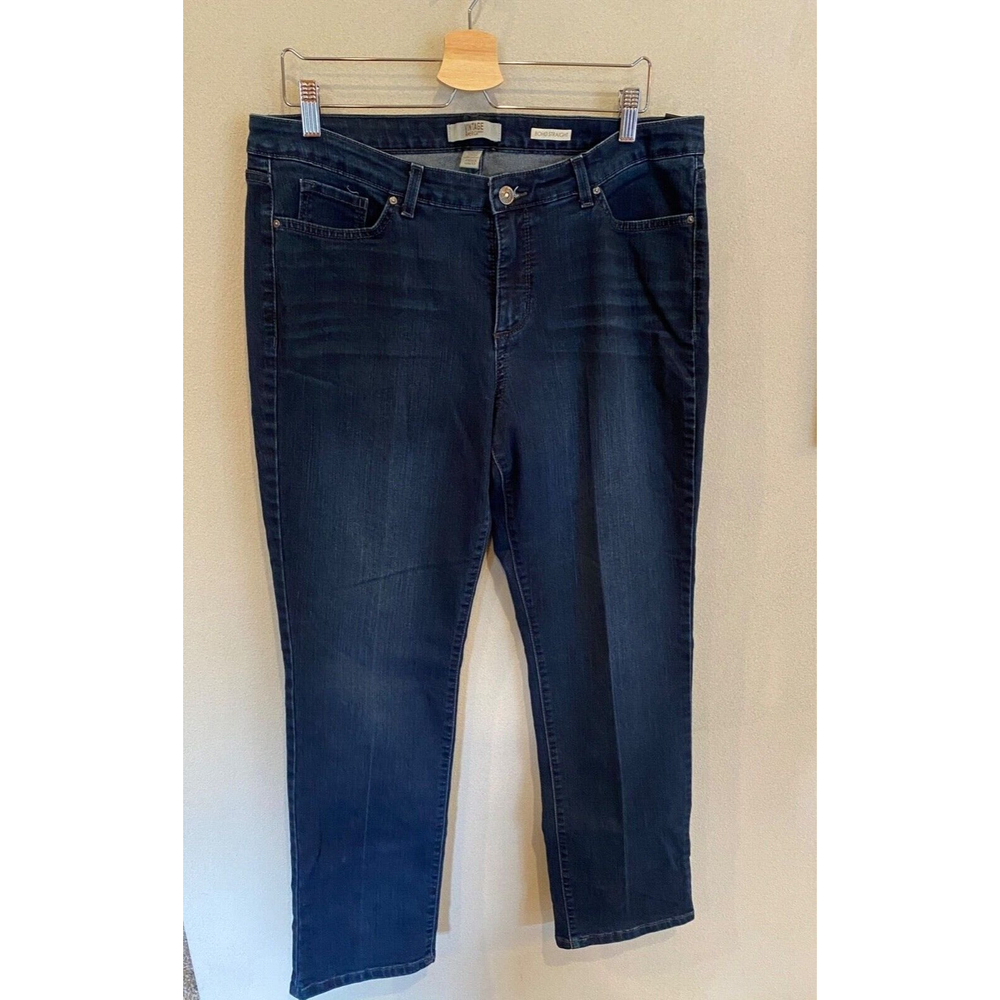 Vintage America Jeans Womens 16R/33 Mid Rise Boho Straight Dark Blue Den…